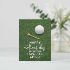 Golfbal op groen Happy Moederdag to Golf Mom Feestdagenkaart