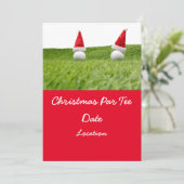 Golfbal op groen voor Kerstmispartij Kaart (Staand voorkant)