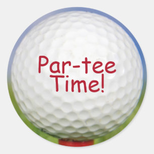 Golfbal op rood T-shirt par T-shirt Ronde Sticker