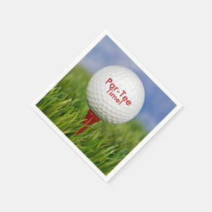 golfbal op rood t-shirt servet