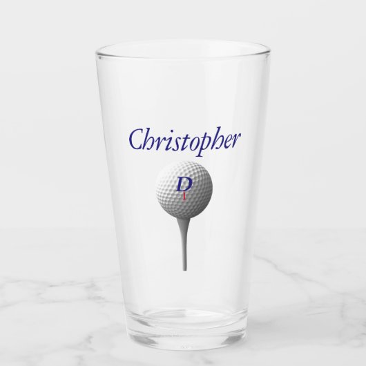Golfbal op T-shirt Gepersonaliseerde Pint Glass Glas (Voorkant)