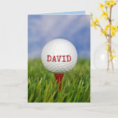 Golfbal op T-shirt met naam Kaart (Gele Bloem)