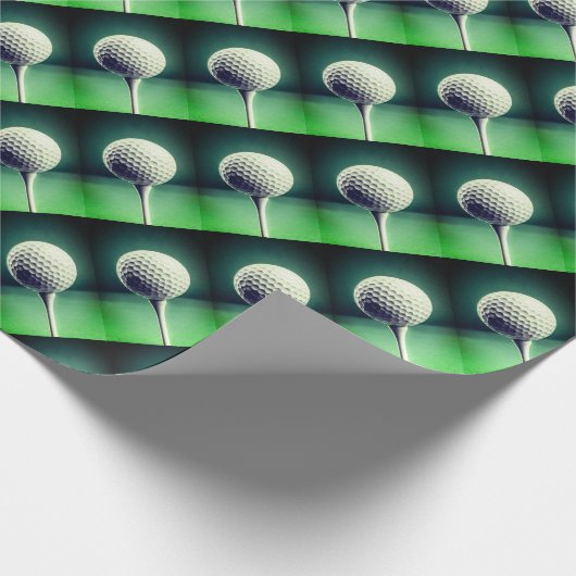 Golfbal op T-shirt-pakpapier Cadeaupapier (Hoek)