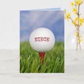 Golfbal op T-shirt voor nicht Kaart (Gele Bloem)