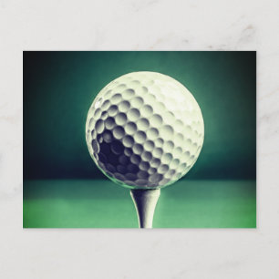 Golfbal op tee briefkaart