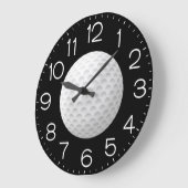 Golfbal op zwart grote klok (Hoek)