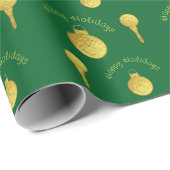Golfbal Ornamenten Kerst Wrapping Papier (Rol Hoek)