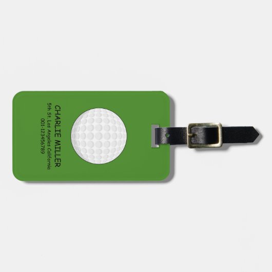 Golfbal personaliseren bagagelabel (Voorkant horizontaal)