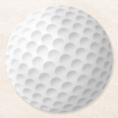 Golfbal Rond Papier Onderzetter (Voorkant)