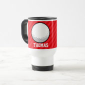 Golfbal; Scarlet Red Stripes Reisbeker (Voorkant links)