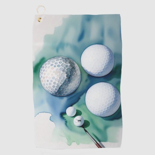 Golfbal spatten golfhanddoek (Voorkant)