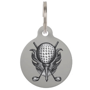 Golfbal T-shirt Clubs Golfer Pen Ink geïllustreerd Huisdierpenning