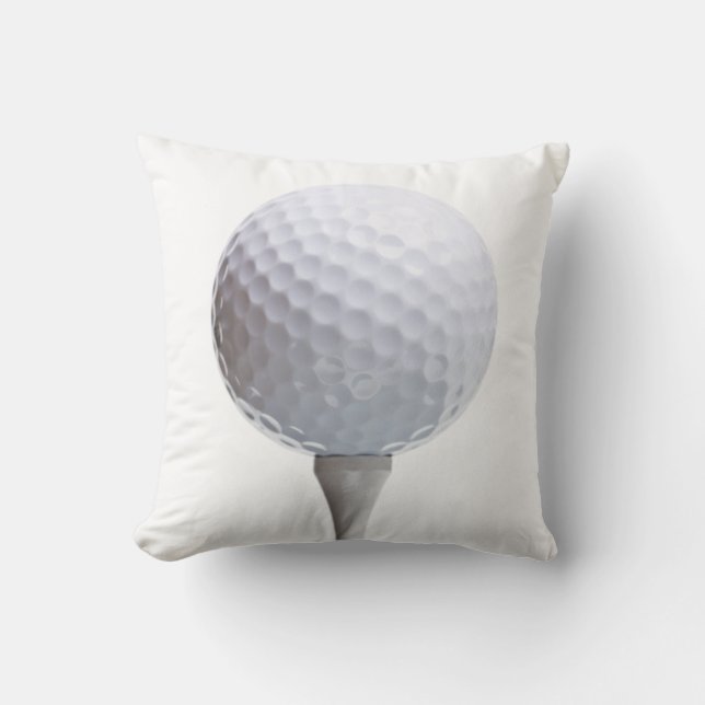 Golfbal & Tee op witte aangepaste sjabloon Kussen (Voorkant)