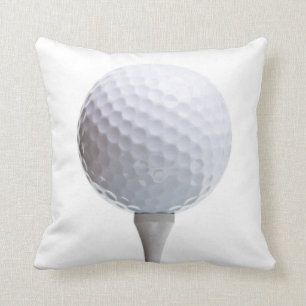 Golfbal & Tee op witte aangepaste sjabloon Kussen
