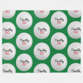 Golfbal Verjaardagsfeestje - 50ste of ander jaar Fleece Deken (Voorkant (Horizontaal))