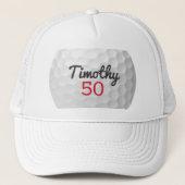 Golfbal Verjaardagsfeestje - 50ste of ander jaar Trucker Pet (Voorkant)