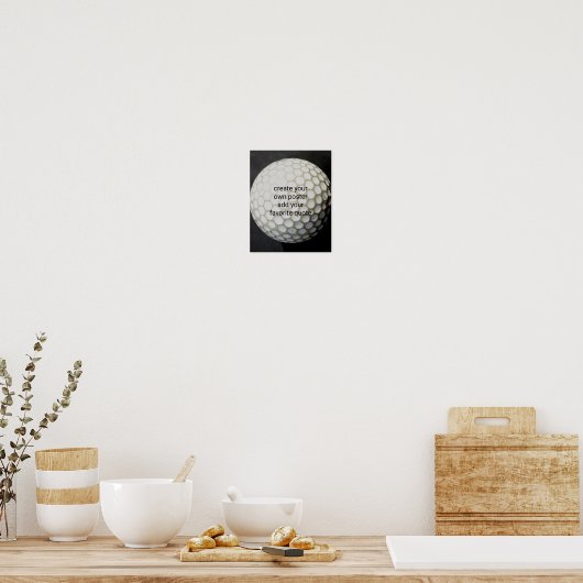 golfbal voeg je eigen quotumwandkunst toe poster (Keuken)