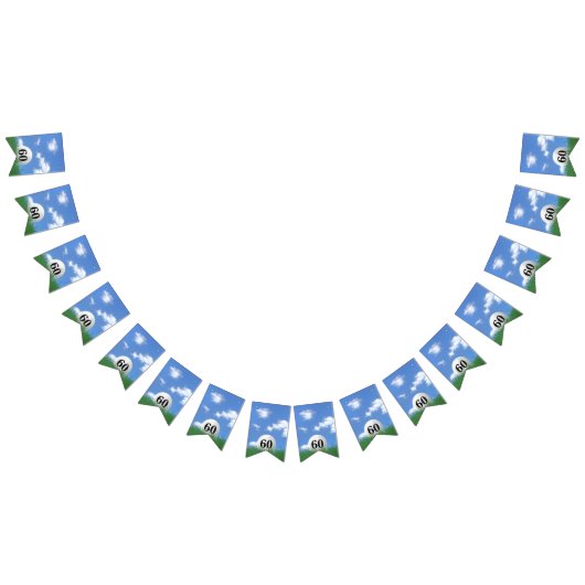 Golfbal voor 60e verjaardag Bunting Flags Vlaggetjes (Alle)