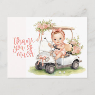 Golfbal voor Baby Meisje Golfer Bedankkaart Briefkaart