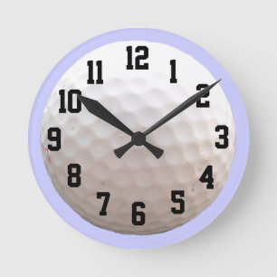 Golfbal wandklok ronde klok