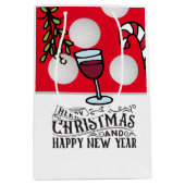 Golfbal Wijn Mistletoe voor Golfer Kerst Medium Cadeauzakje (Voorkant)