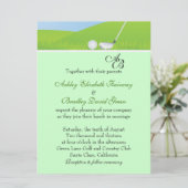 Golfball Golfing Green Monogram Weddenschap Kaart (Staand voorkant)