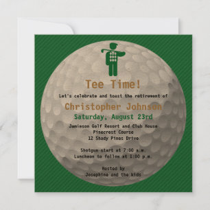 Golfball Green Golf Retraite Party Invitation