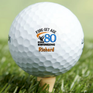 Golfballen 80e verjaardag 80 jaar grappig cadeau b