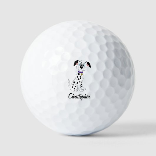 Golfballen Dalmatische hond ontwerp (Voorkant)
