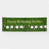 Golfballen en t - shirts op groene achtergrond spandoek (Horizontaal)