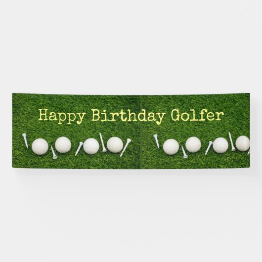 Golfballen en t - shirts op groene achtergrond spandoek (Horizontaal)