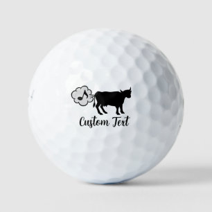 Golfballen met koe-methaan-icoon