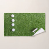 Golfballen met Putter zijn op groen gras Handdoek (Handdoek)