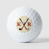 Golfballen met zijn initialen (Voorkant)