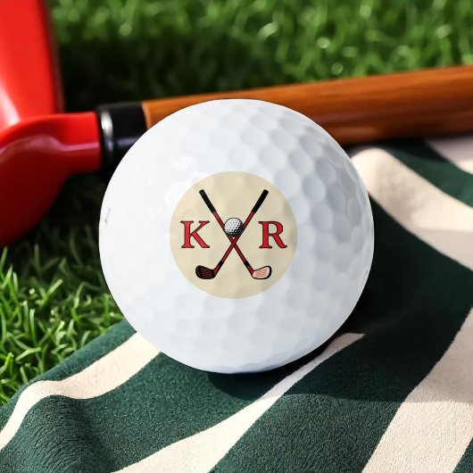 Golfballen met zijn initialen