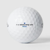 Golfballen Moderne Custom Finance Naam Blue Heart (Voorkant)