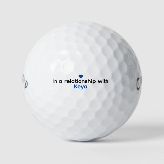 Golfballen Moderne Custom Finance Naam Blue Heart (Voorkant)