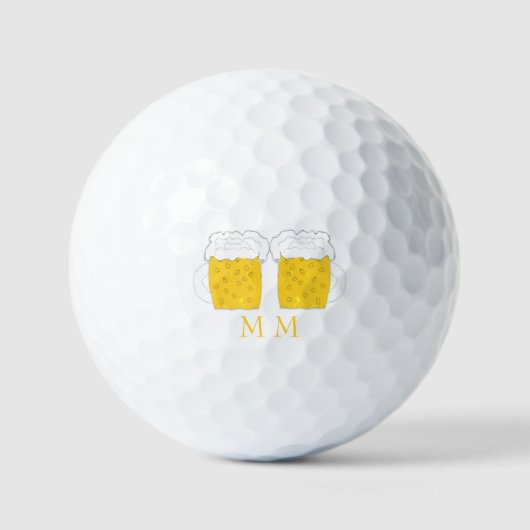 Golfballen Monogrammed Pints of Beer Design (Voorkant)