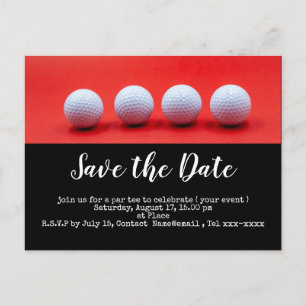 Golfballen op een rode achtergrond briefkaart