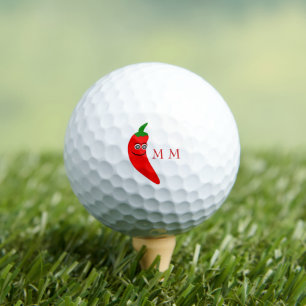 Golfballen Red Chili Pepper Design