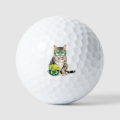 Golfballen St Patrick's Day Tabby Cat (Voorkant)