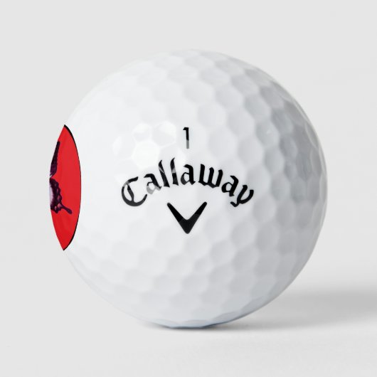 GOLFBALLEN VLINDER OP ROOD (Logo)