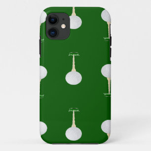 Golfballetpatroon op groen iPhone 11 hoesje