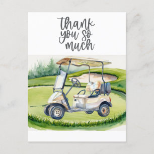 Golfbedankkaart golfbaan waterverf briefkaart