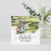 Golfbedankkaart met golftas waterverf bedankkaart (Staand voorkant)