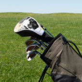 Golfbedekking met pug- en zonnebloemen golfheadcover (Insitu)