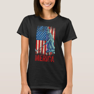 Golfbeeld van vrijheid 4 juli jongens Kinder Ameri T-shirt