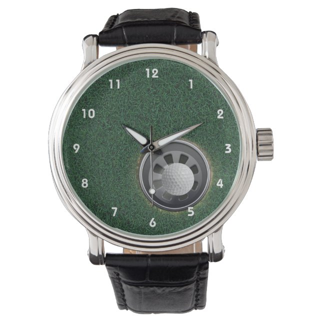 Golfbeker en bal op de Groenen Horloge (Voorkant)