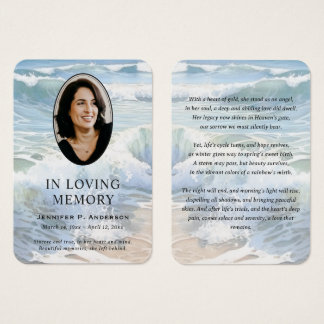 Golfbrekende Foto Herdenkings Gebedskaarten Visitekaartje