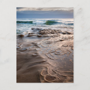 Golfbreker op strand, Californië Briefkaart